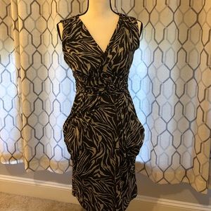 IZ Byer women’s zebra stripped brown summer dress